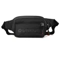 Multifunktionale schwarze Nylon Sport-Bauchtasche für Herren mit WEPOWER-Logo und Taschen - Schwarz