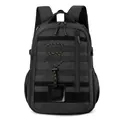 Minimalistischer schwarzer Taktik-Rucksack mit MOLLE-System für Outdoor-Reisen und Büro - Schwarz