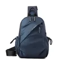 Sac de poitrine bleu foncé imperméable avec bandoulière réglable pour le sport - Bleu clair