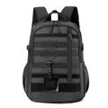 Schwarzer taktischer Rucksack mit MOLLE-System und gelben elastischen Kordeln - Grau