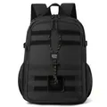 WEPOWER schwarzer taktischer Rucksack mit MOLLE-System und elastischem Seil für Reisen - Schwarz