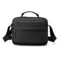 Water-resistant black tactical crossbody bag with ergonomic handle and adjustable strap - L / Black