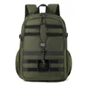 Taktischer olivgrüner Reise-Rucksack mit MOLLE-Gurtband und elastischem Kordelzug - Armeegrün