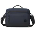 Navy blue large capacity crossbody bag with durable nylon and multiple zipper pockets - Dark Blue