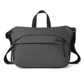 Minimalist dark grey crossbody chest bag for men made of durable high-density fabric - Gray