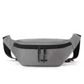 Sac bandoulière léger gris moyen avec logo Werower et fermeture éclair noire - Gris clair