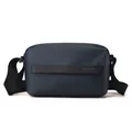 Men's navy blue casual crossbody bag with adjustable strap and front logo detail - Dark Blue