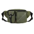 Waterproof military green nylon waist bag with adjustable strap and buckle closure - Army Green