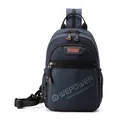 Zaino monospalla blu scuro multifunzionale da uomo in materiale nylon durevole - Blu scuro