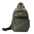 Borsa a tracolla multifunzionale verde oliva con tracolla regolabile e cerniere - Verde Militare