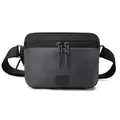 WE POWER casual crossbody bag in black and dark grey dual-tone high density fabric - Dark Gray