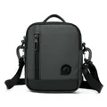 Dark grey waterproof crossbody shoulder bag with durable fabric and adjustable black strap - Vertical Gray (2132#)