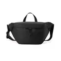Minimalist black multi-functional chest bag with durable water-resistant fabric - Small / Black