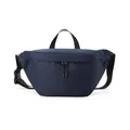 Navy blue high-density water-resistant nylon crossbody chest bag with adjustable strap - Small / Dark Blue
