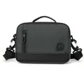 Versatile dark grey waterproof nylon messenger bag with detachable strap and top handle - Horizontal Gray (2133#)