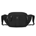 Waterproof black tactical waist bag and crossbody chest pack for outdoor sports cycling - Black