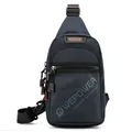 Dark blue lightweight sling bag with WEPOWER print and adjustable shoulder strap - Dark Blue