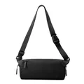 Wasserdichte schwarze Brusttasche mit verstellbarem Gurt und Schnellverschluss-Schnalle - Schwarz