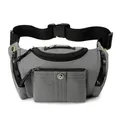 Grey multipurpose outdoor sports waist bag in water-resistant fabric with multiple compartments - Gray