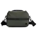 Waterproof dark green crossbody sports bag with adjustable black strap in matte finish - Army Green