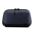 Marineblauw en zwart tweekleurig tasje voor digitale accessoires met ritssluiting - Donkerblauw