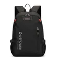 Large capacity black water-resistant nylon backpack with WEPOWER logo and orange accents - Black