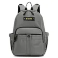 Waterproof dark grey large capacity backpack with adjustable padded mesh shoulder straps - Gray