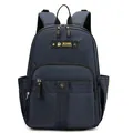 Waterproof navy blue backpack with multi-pocket design and adjustable padded straps - Dark Blue
