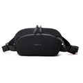 Men's minimalist black sports chest bag made of durable nylon with adjustable strap - Midnight Black