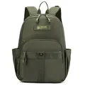 Waterproof olive green backpack for students with high-capacity and durable nylon fabric - Army Green