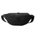 Waterproof black functional chest bag with adjustable strap for outdoor cycling - Black