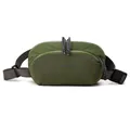 Olive green men's sports waist bag made of durable nylon with adjustable buckle strap - Field Green