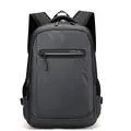 Dark gray business casual backpack with waterproof fabric and side mesh pocket - Gray