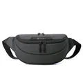 Waterproof dark grey crossbody sling bag for men with textured durable fabric - Gray