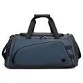 Large capacity navy blue travel bag with separate shoe compartment and waterproof fabric - Dark Blue