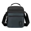 Herren Umhängetasche in Schwarz und Marineblau aus wasserfestem Nylon mit Mehrfachtaschen - Dunkelblau