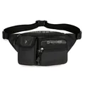 Sac banane tactique noir minimaliste avec rangements multiples et sangle réglable - Noir
