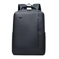 Deep grey minimalist men's laptop backpack with waterproof fabric and top handle - Dark Blue