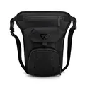 Multifunctional black tactical leg bag with adjustable straps for outdoor cycling and sports - Black