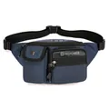 Sacoche banane homme bleu marine style fonctionnel avec sangle réglable noire - Bleu clair