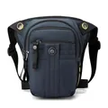 Tactische beenstas voor heren in donkerblauw nylon met diverse opbergzakken - Donkerblauw