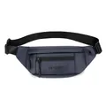 Water-resistant navy blue crossbody chest bag with adjustable strap and headphone port - Dark Blue