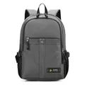 Sac à dos d'ordinateur gris foncé avec grande capacité et tissu oxford imperméable - Gris