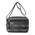 Dunkelgraue wasserfeste Nylon-Schultertasche mit robuster Textur und verstellbarem Gurt - Grau