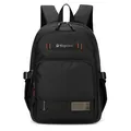Men's large capacity black outdoor backpack with orange stitching and Wepower logo - Black
