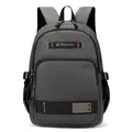 Men's dark gray outdoor backpack with orange zipper accents and large capacity - Gray