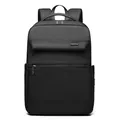Mochila de negocios negra impermeable para portátil con correas ergonómicas y logo - Negro