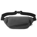 Borsa a tracolla sportiva grigio scuro con fibbia magnetica e tessuto impermeabile - Grigio