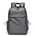 Mochila de negocios gris oscuro de gran capacidad en nailon impermeable con cordones - Gris