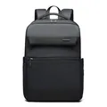 Mochila de negocios negra impermeable con tejido texturizado y compartimento PC - Gris